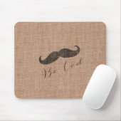 Rustikaler Leinwand-Druck u. Schnurrbart Mousepad (Mit Mouse)