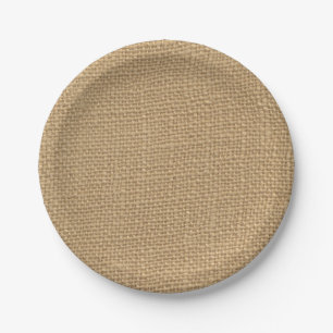 Rustikaler Leinwand-Papier-Teller Pappteller