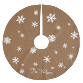 Rustikaler Leinwand-Stammbaum-Rock Polyester Weihnachtsbaumdecke (Vorderseite)