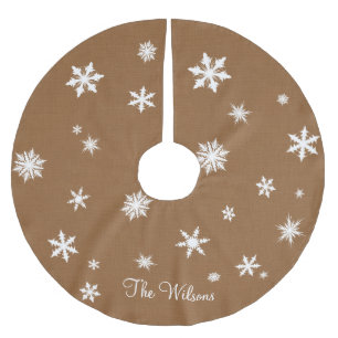 Rustikaler Leinwand-Stammbaum-Rock Polyester Weihnachtsbaumdecke