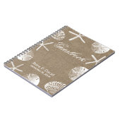 Rustikaler Leinwand-Strand-HochzeitGuestbook Notizblock (Linke Seite)