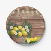 Rustikaler Lemon Basket Moderne Niedliche Babydusc Pappteller (Vorderseite)