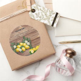 Rustikaler Lemon Basket Moderne Niedliche Babydusc Runder Aufkleber