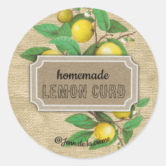 Rustikaler Lemon Curd Catering Runder Aufkleber