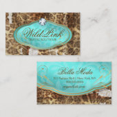 Rustikaler Leopard des Bodacious Türkis-311 Visitenkarte (Vorne/Hinten)