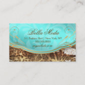 Rustikaler Leopard des Bodacious Türkis-311 Visitenkarte (Rückseite)