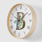Rustikaler Letter B-Holzrahmen Uhr (Winkel)