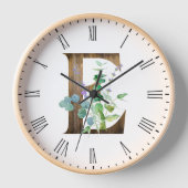 Rustikaler Letter E-Holzrahmen Uhr (Vorderseite)