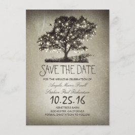 Rustikaler Leuchtenbaum speichert die Datumskarten Save The Date