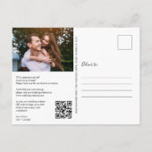 Rustikaler Lichtkalender QR-Code Foto Save-the-Dat Ankündigungspostkarte (Rückseite)