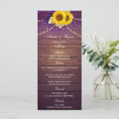 Rustikaler Lila Gelbblütenbaum Menükarte (Stehend Vorderseite)