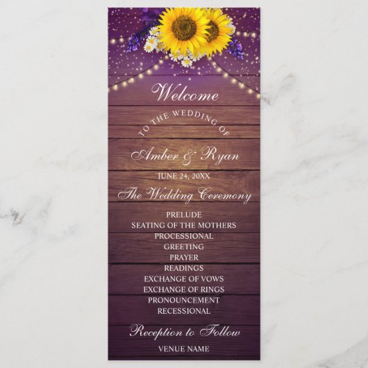 Rustikaler Lila Gelbblütenbaum Programm (Vorderseite)