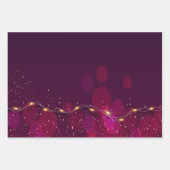 Rustikaler Lila Gradient Gold Neon Lighting Gesche Geschenkpapier Set (Vorderseite 3)
