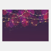 Rustikaler Lila Gradient Gold Neon Lighting Gesche Geschenkpapier Set (Vorderseite 2)