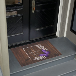 Rustikaler Lila Schmetterling Personalisiert Doorm Fußmatte