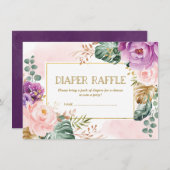 Rustikaler Lila tropischer Blütenspinner Begleitkarte (Vorne/Hinten)