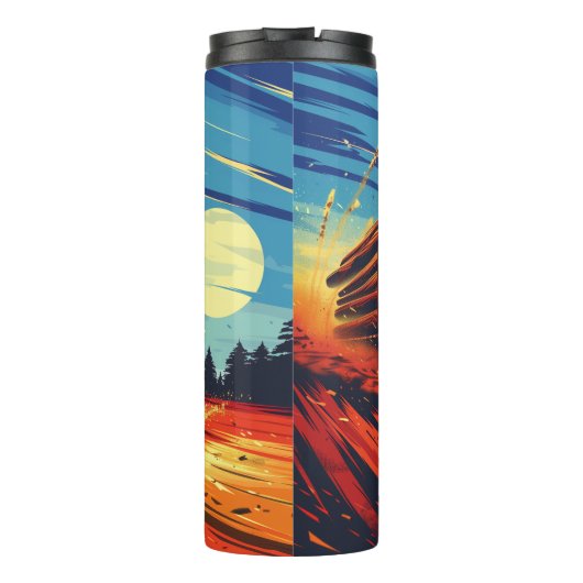 Rustikaler LKW-Geschwindigkeitsübergang Thermosbecher (Rückseite)