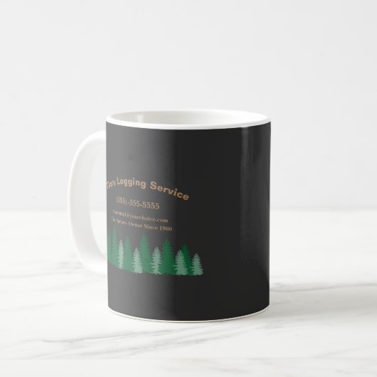 Rustikaler Logging Tree Cutting Company Service Kaffeetasse (Vorderseite Links)