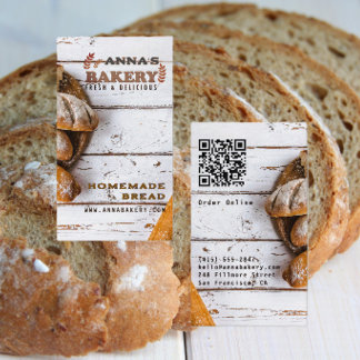 Rustikaler lokaler hausgemachter Bäckerei-QR-Code Visitenkarte