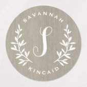 Rustikaler Lorbeerkranz Etiketten (Design 2)