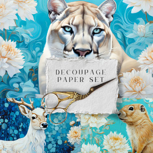 Rustikaler Löwe Deer Prairie Dog Decoupage Geschenkpapier Set