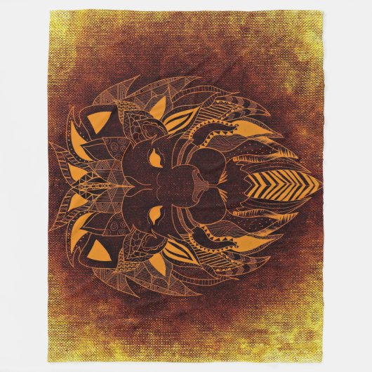 Rustikaler Löwenkopf Fleecedecke (Vorderseite)