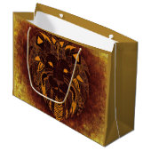 Rustikaler Löwenkopf Persönlich Große Geschenktüte (Vorderseite Schrägansicht)