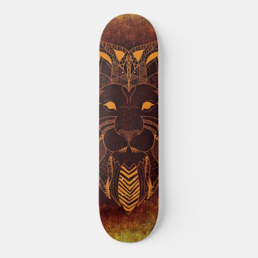 Rustikaler Löwenkopf Skateboard (Vorderseite)