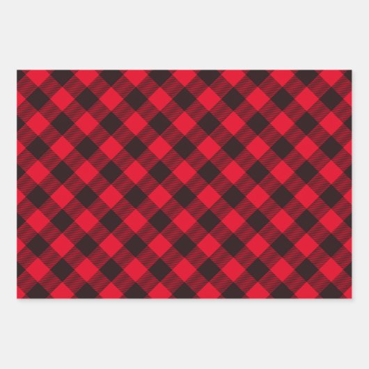 Rustikaler Lumberjack Flannel Weihnachtsbaum Geschenkpapier Set (Vorderseite 3)