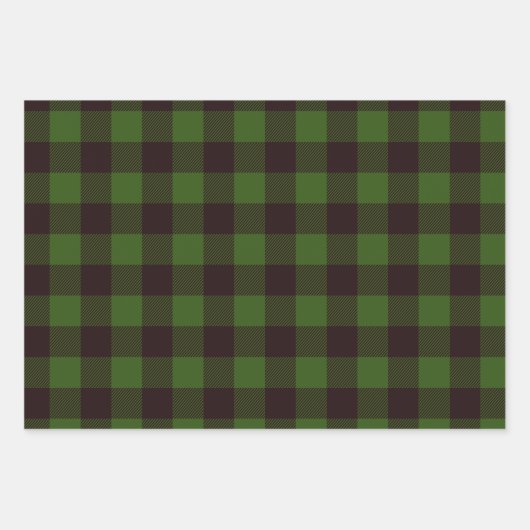 Rustikaler Lumberjack Flannel Weihnachtsbaum Geschenkpapier Set (Vorderseite 2)