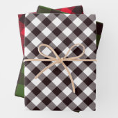 Rustikaler Lumberjack Flannel Weihnachtsbaum Geschenkpapier Set (Beispiel)