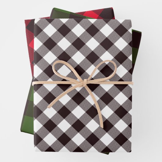 Rustikaler Lumberjack Flannel Weihnachtsbaum Geschenkpapier Set (Beispiel)