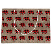 Rustikaler Lumberjack-Imitat Große Geschenktüte (Vorderseite)