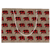 Rustikaler Lumberjack-Imitat Große Geschenktüte (Rückseite)