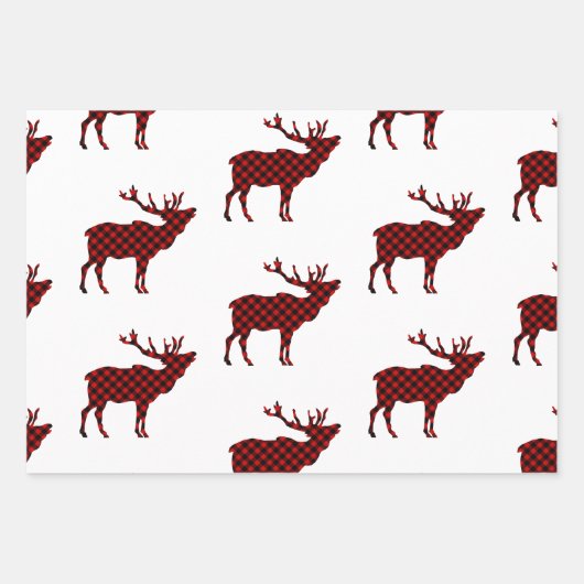 Rustikaler Lumberjack Karierter Urlaub Geschenkpapier Set (Vorderseite 3)