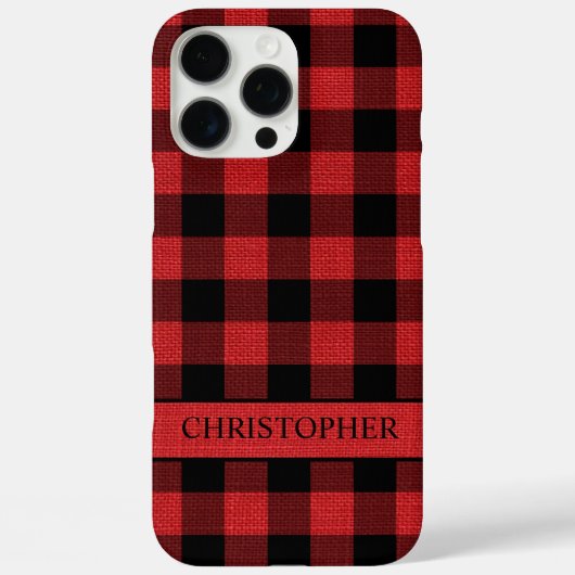 Rustikaler Lumberjack Red Black Buffalo Karierter  Case-Mate iPhone Hülle (Rückseite)