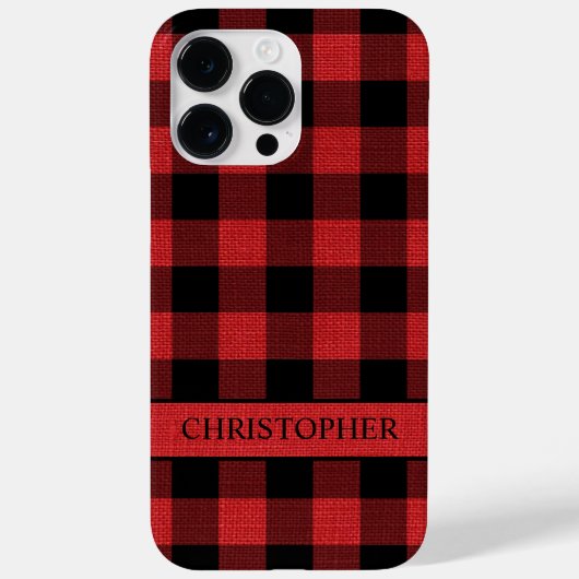 Rustikaler Lumberjack Red Black Buffalo Karierter Case-Mate iPhone Hülle (Rückseite)
