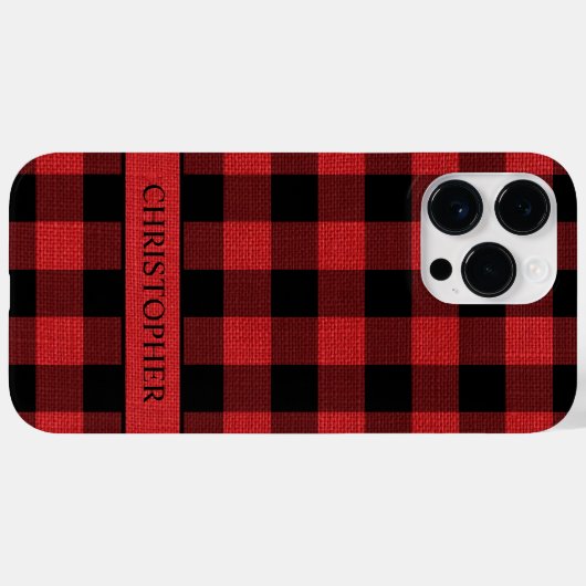 Rustikaler Lumberjack Red Black Buffalo Karierter Case-Mate iPhone Hülle (Rückseite (Horizontal))