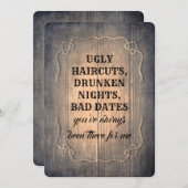 Rustikaler lustiger einladung (Vorne/Hinten)