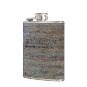 Rustikaler lustiger Trauzeuge des Flachmann (Links)