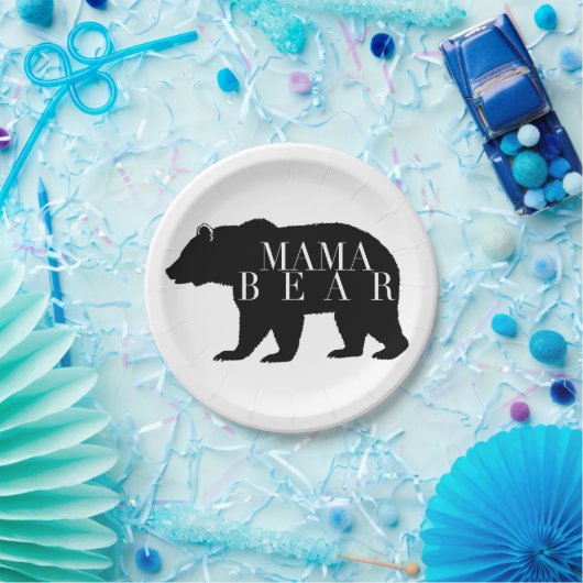 Rustikaler Mama-Bär | Babydusche Pappteller (Party)