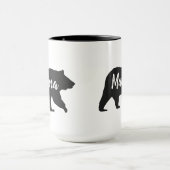 Rustikaler Mama-Bär Einfache Schwarz-Weiß-Kaffee-T Tasse (Zentrum)