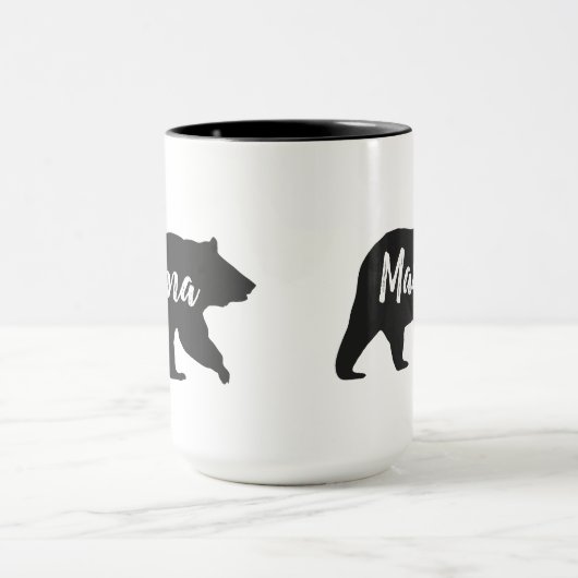 Rustikaler Mama-Bär Einfache Schwarz-Weiß-Kaffee-T Tasse (Zentrum)