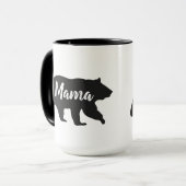 Rustikaler Mama-Bär Einfache Schwarz-Weiß-Kaffee-T Tasse (Vorderseite Links)