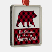 Rustikaler Mama Bär Red Buffalo Kariert Ornament Aus Metall (Rechts)
