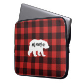 Rustikaler Mama Bear Red & Black Buffalo Kariert Laptopschutzhülle (Vorderseite Links)