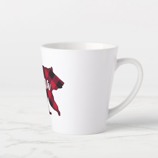 Rustikaler Mama Bear Red Buffalo Kariert Milchtasse (Rechts)