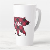 Rustikaler Mama Bear Red Buffalo Karierte Latte Ta Milchtasse (Rechte Ecke)