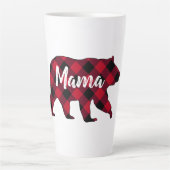 Rustikaler Mama Bear Red Buffalo Karierte Latte Ta Milchtasse (Vorderseite)
