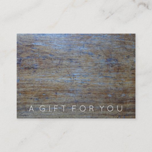 Rustikaler männlicher Geschenkgutschein des Holz-| Rabattkarte (Vorderseite)